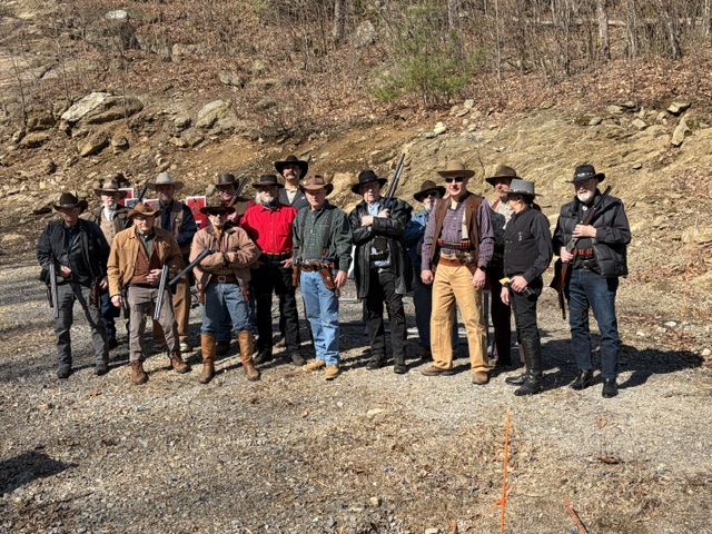 The High Rock Cowboy Action posse in period dress on the range